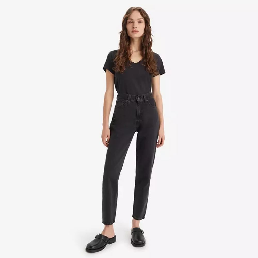 Levi's Premium 80s Mom Jeans Black "Not to Interrupt" Wash Size 27